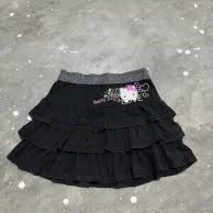 New with Tags Sanrio Hello Kitty Black Tiered Girls Skirt XL RARE!